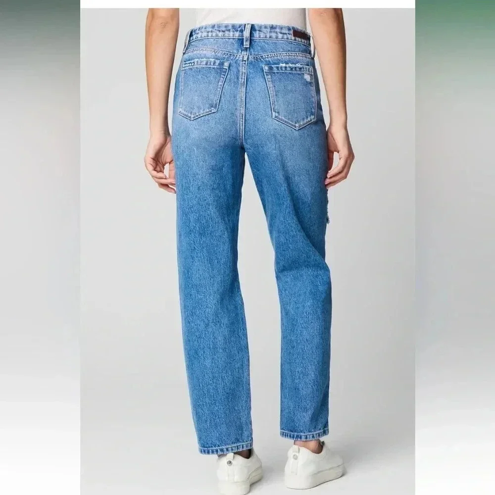 NWT BLANKNYC Relaxed High Rise Straight Leg Rip Loose Fit Jeans - Picture 6 of 7